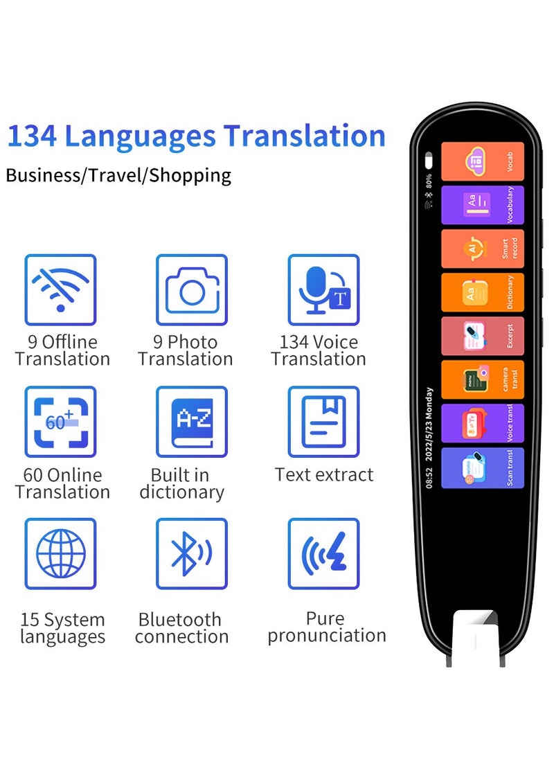 Furtey - Smart Offline Scanning Pen and Translation Pen Can Translate 134 Languages and Support Taking Photos and Recording - Image 1