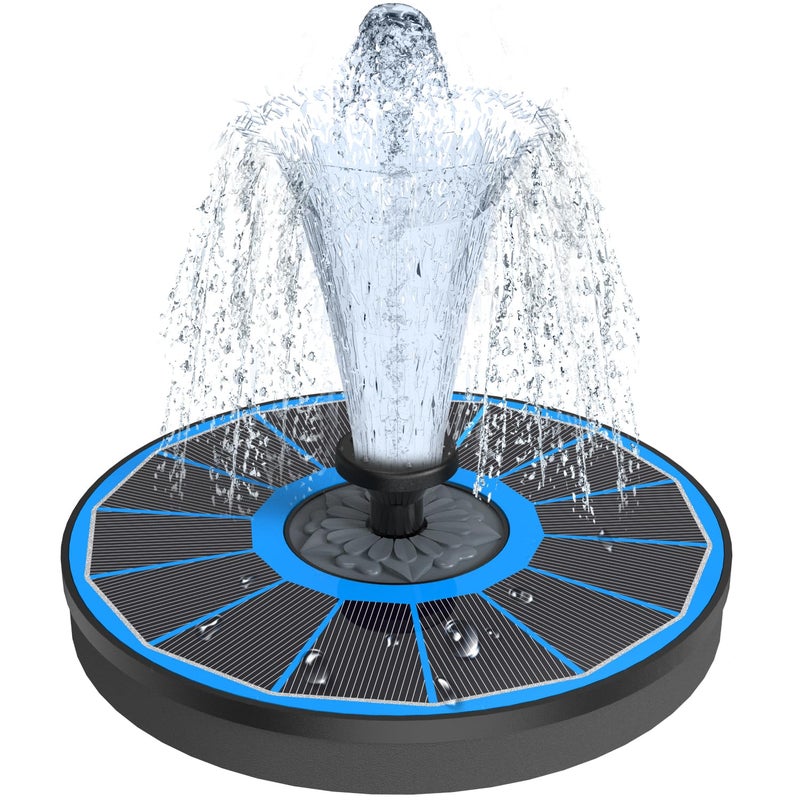 Yzert Solar Fountain for Bird Bath Direct Sunlight High Efficiency 35W Glass Panel Solar Water Fountain Outdoor Garden Flower Blue - Image 2