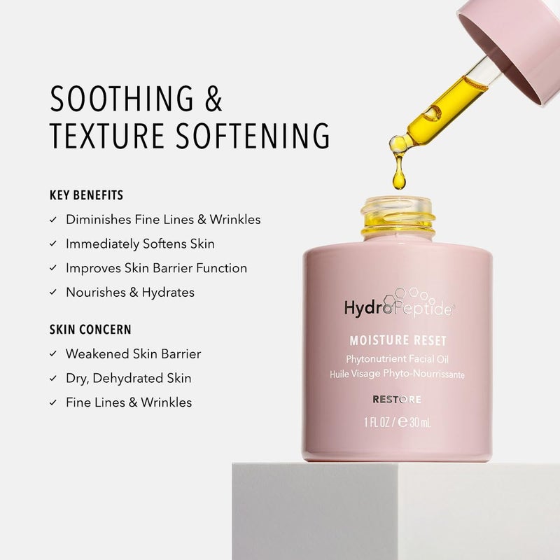 HydroPeptide Moisture Reset, Phytonutrient Facial Oil, Hydrate and Enrich Skin, Improves Skin Barrier Function, 1 Ounce - Image 2