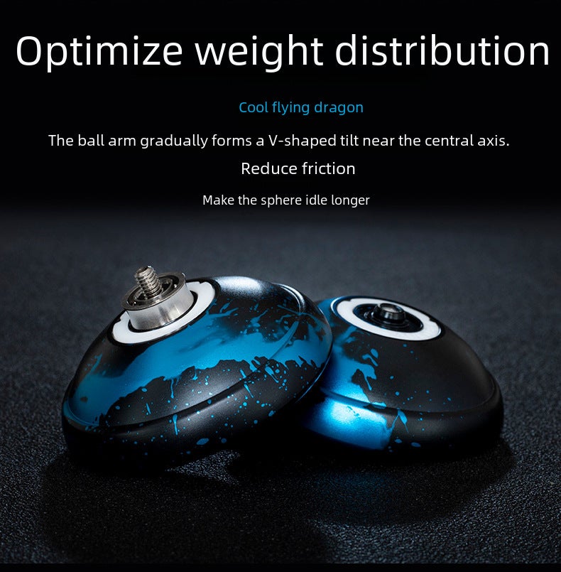 Cool Dragon Yo-Yo yoyo Sleep Game Fancy Aluminum Alloy Yo-Yo(Pegasus Black Pink Blue) - Image 2