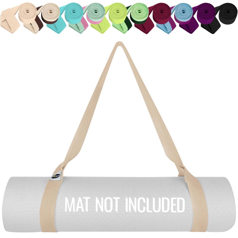 TECEUM Yoga Mat Strap â€“ 30+ Colors â€“ Adjustable Mat Holder Sling Carrier for All Mats [Mat Not Included] - Image 1