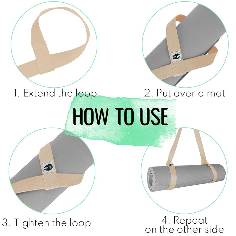 TECEUM Yoga Mat Strap â€“ 30+ Colors â€“ Adjustable Mat Holder Sling Carrier for All Mats [Mat Not Included] - Image 5