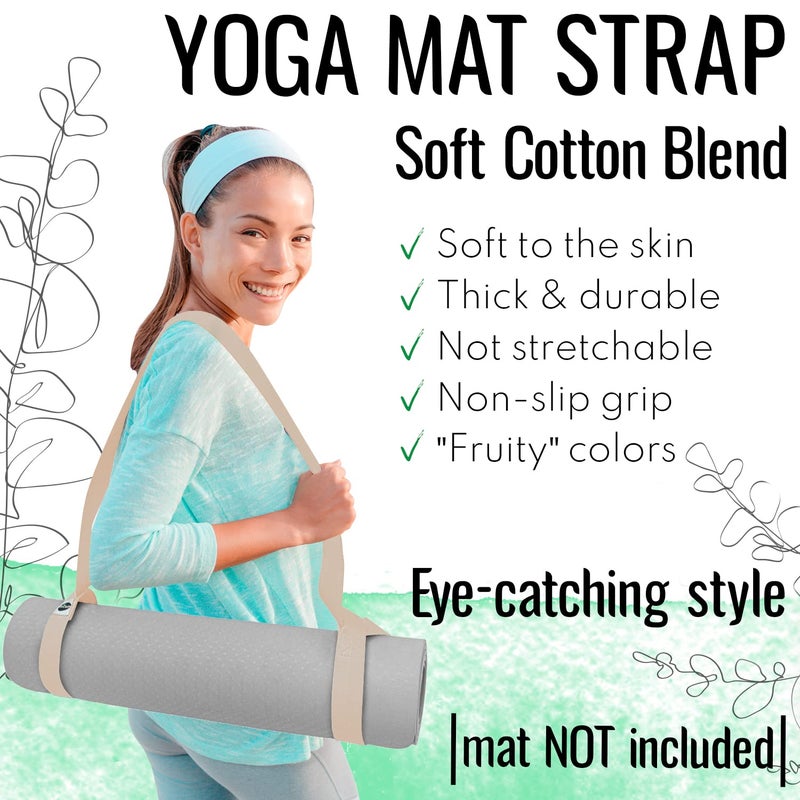 TECEUM Yoga Mat Strap â€“ 30+ Colors â€“ Adjustable Mat Holder Sling Carrier for All Mats [Mat Not Included] - Image 2