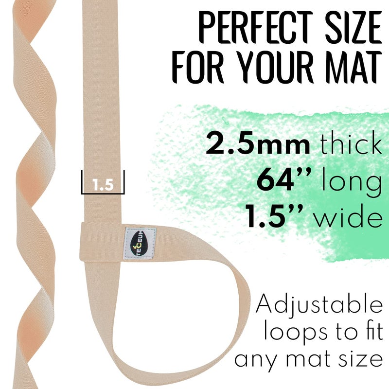 TECEUM Yoga Mat Strap â€“ 30+ Colors â€“ Adjustable Mat Holder Sling Carrier for All Mats [Mat Not Included] - Image 4