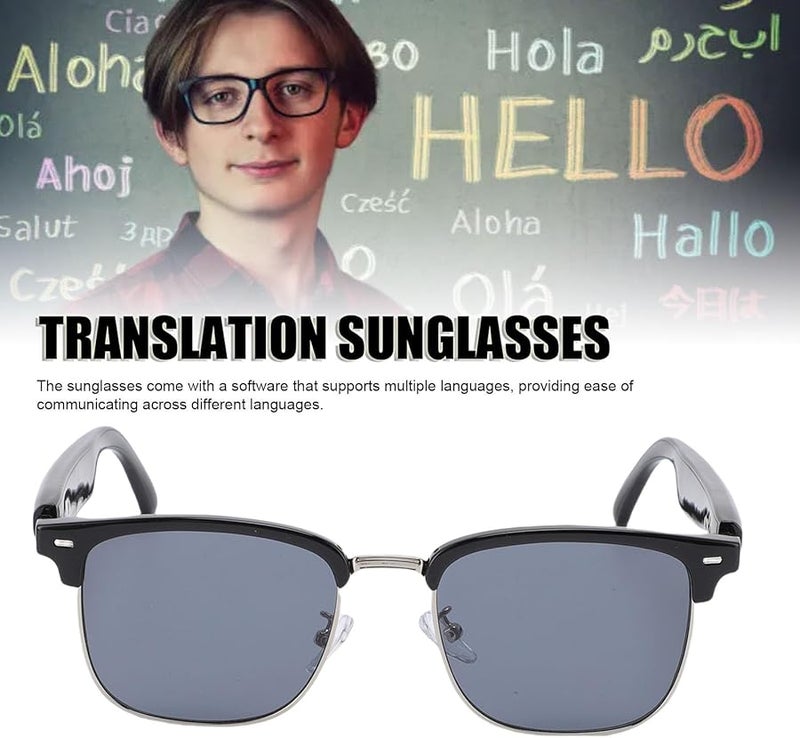 Vbestlife AI Smart Glasses Bluetooth 5 3 Real Time Translation 144 Languages 8H Battery Voice Control Black - Image 3