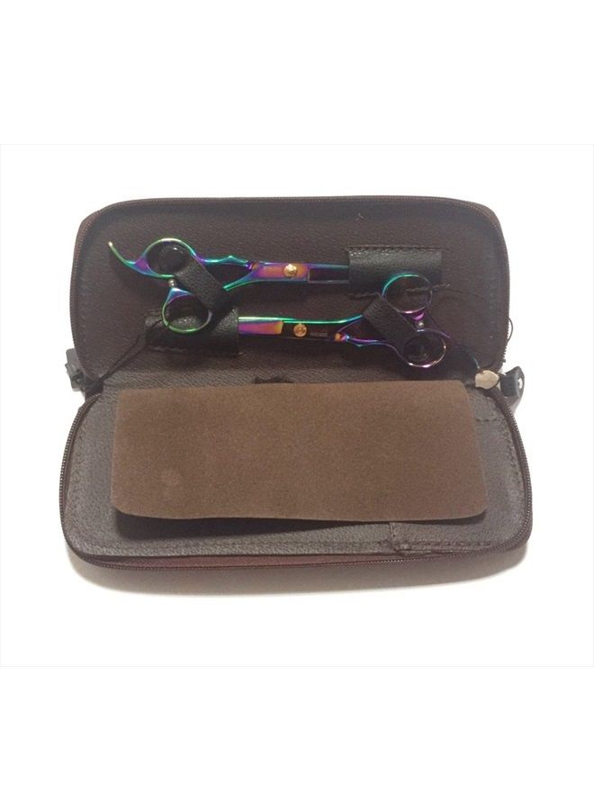 scissor bag Salmony Leather Hair Scissors Bag Barber Salon Case Hairdresser Accessories Black Color Hand Styling Tools Supplies - Image 4