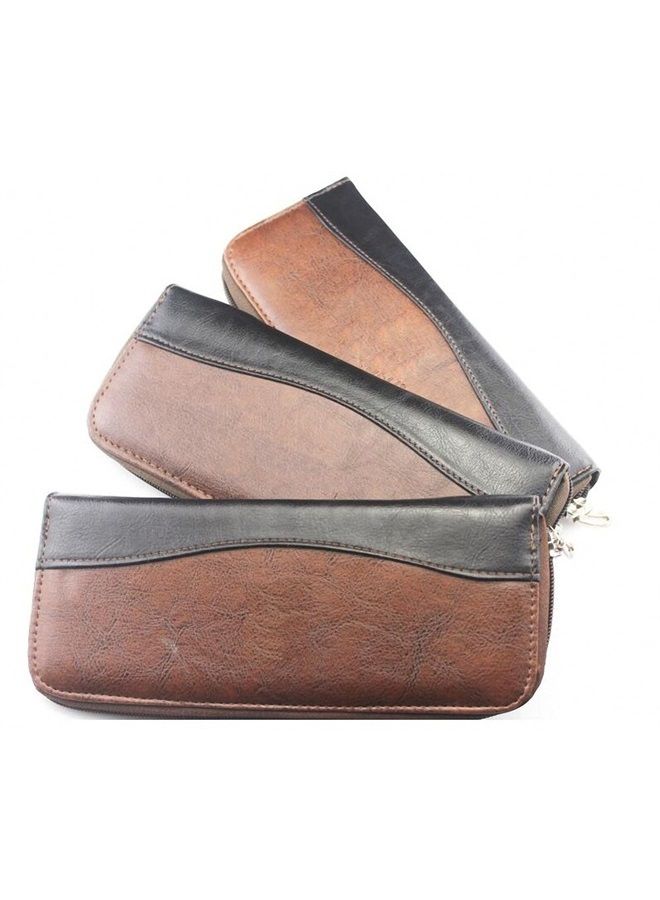 scissor bag Salmony Leather Hair Scissors Bag Barber Salon Case Hairdresser Accessories Black Color Hand Styling Tools Supplies - Image 1