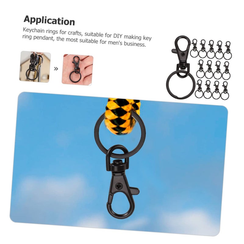 15 Pcs Swivel Keychain Clips with Smooth Opening Lobster Claw Clasps for Keys Jewelry DIY Crafts - Image 3