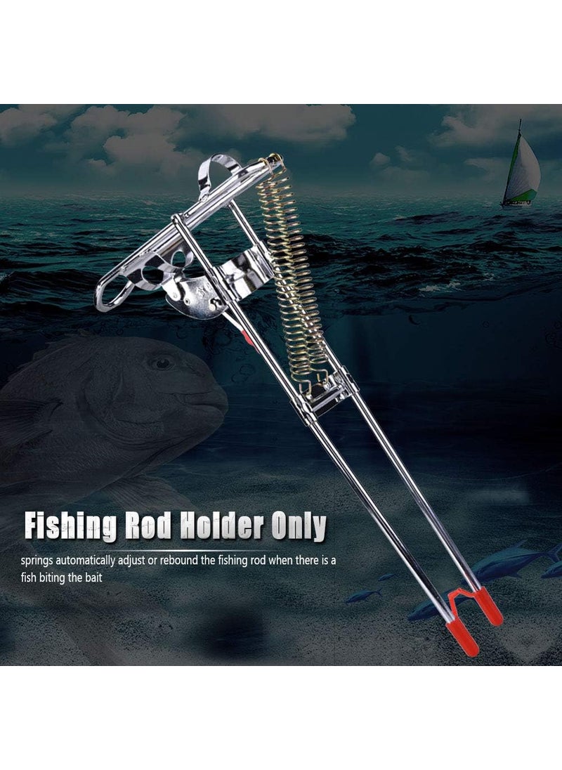 HURRISE 2ps Automatic Spring Fishing Rod Holder Adjustable Fishing Rod Holder with Stainless Steel for Ground Support Brackets  - Image 2