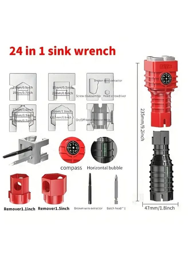 OuDisi 3rd Generation 24 In 1 Multifunctional Sink Wrench Mechanical Bathroom Tool - Image 4