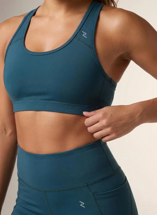Zaecy Deep Nile Teal Women's Racerback Sports Bra for Women | Best Price UAE