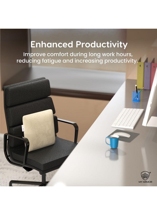 ماي ارمور وسادة ميموري فوم مربعة من ماي آرمور للسيارة والأريكة/الديوان والسرير والكرسي والديكور | متينة للغاية ومضادة للحساسية | غطاء مخملي | كريمي، عبوة من قطعتين [14 بوصة × 14 بوصة × 4 بوصة] - Image 4