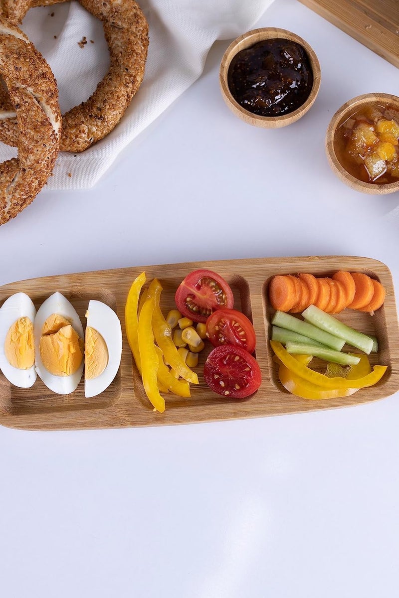 Bambum Ganberi3 Part Bamboo Souce Plate Natural Bamboo Wood Souce Plate - Image 4