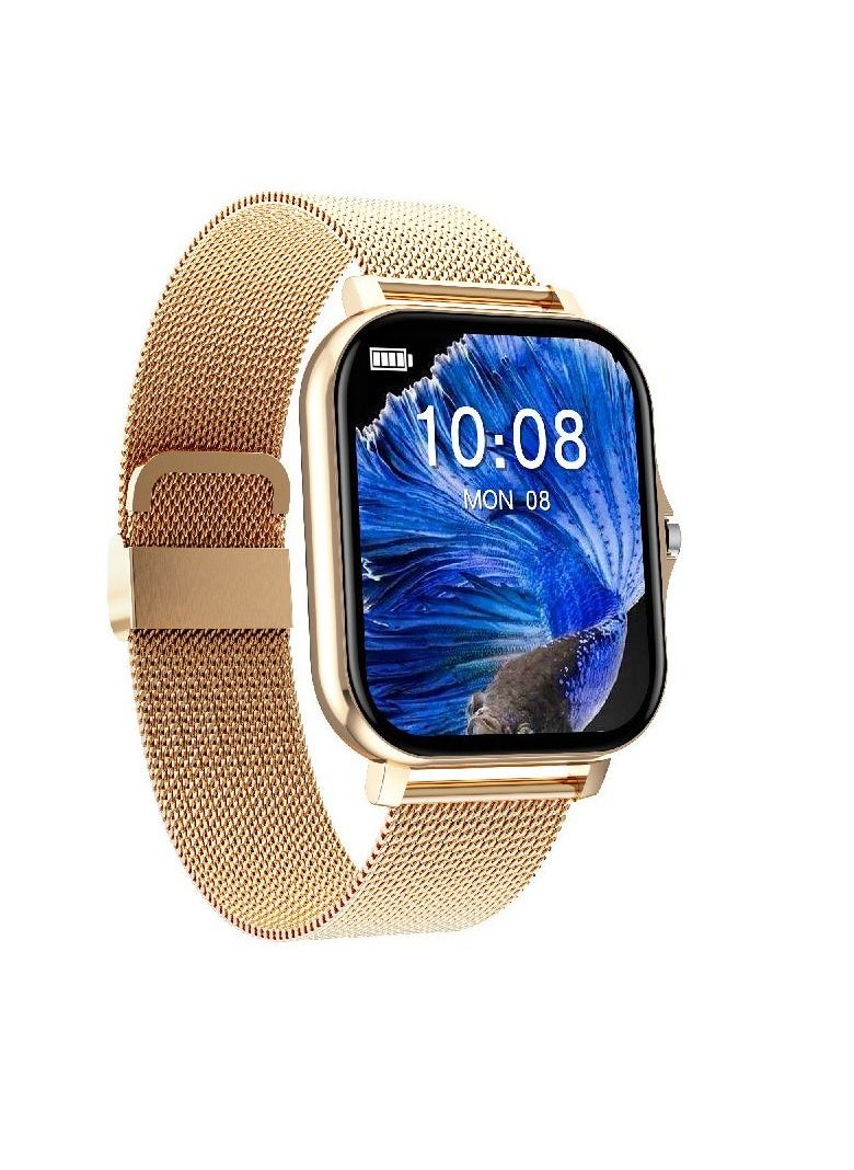 M MIAOYAN - New smart watch Bluetooth call multi-function sports business smart bracelet steel strap gold - Image 1