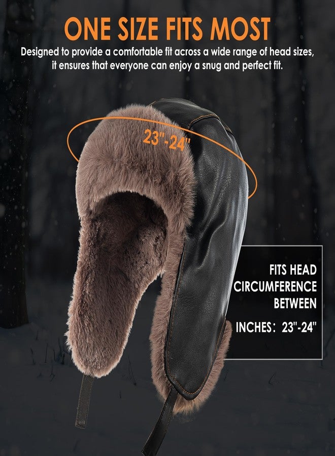 Gilotop Warm Trooper Trapper Hat for Men Women Winter Hat with Fur Ear Flaps Windproof Hat for Cold Weather Hunting Hat, Army Green, One size - Image 4