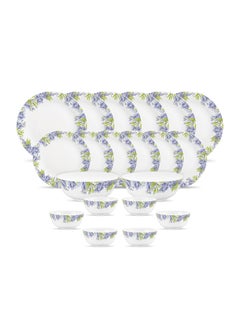 La Opala Diva by La Opala, Pearl Collection, Opal Glass Dinner Set 20 pcs, Lively Hues, White  - Image 1