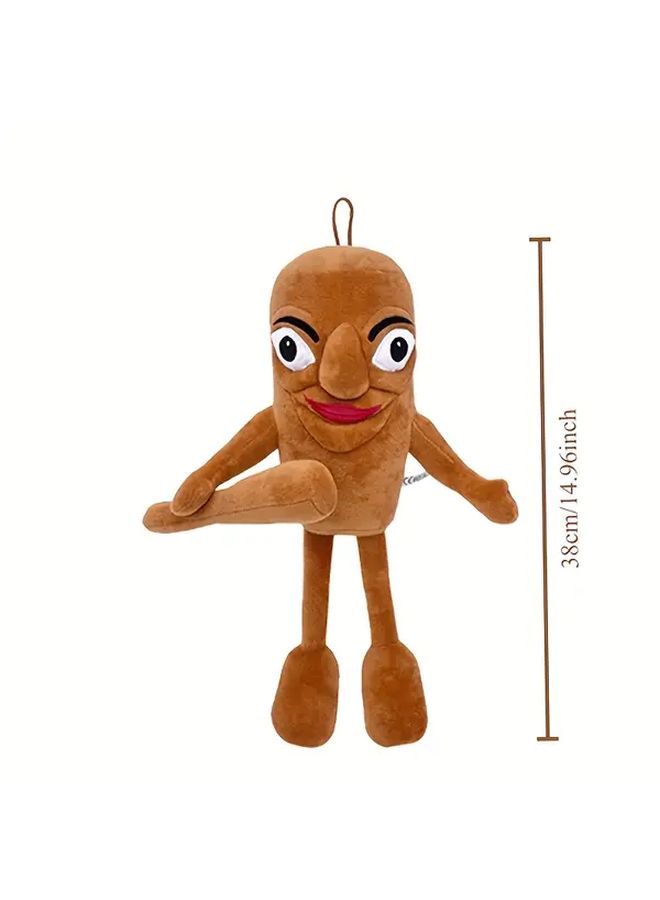Brown Wooden Stick Plush Pillow Soft Polyester Filling Funny Room Decor Special Gift - Image 2