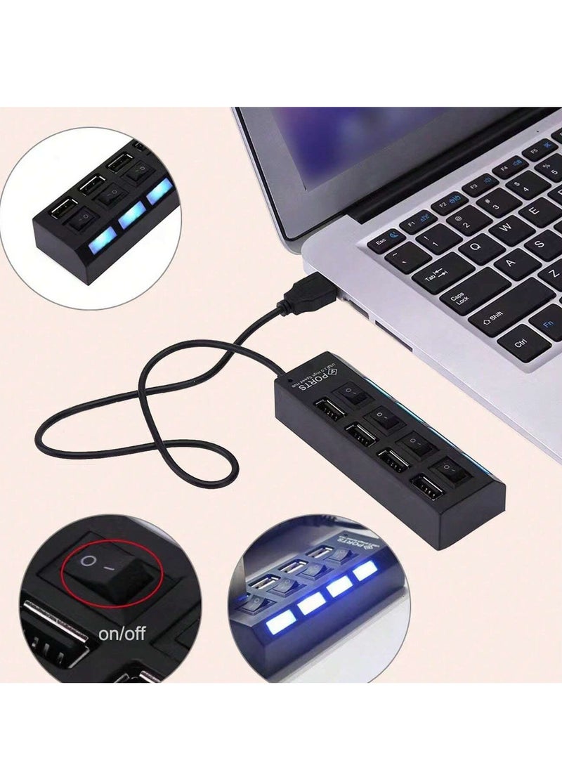 Generic 4-Port USB 2.0 Hub - High-Speed 5Gbps Transfer | Independent Switches | Plug and Play | Compatible with Multiple Devices  - Image 3