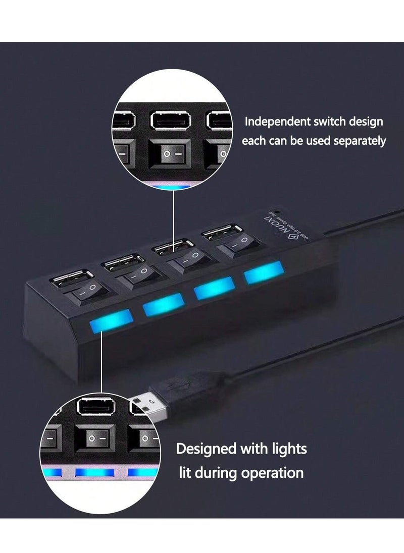 Generic 4-Port USB 2.0 Hub - High-Speed 5Gbps Transfer | Independent Switches | Plug and Play | Compatible with Multiple Devices  - Image 4