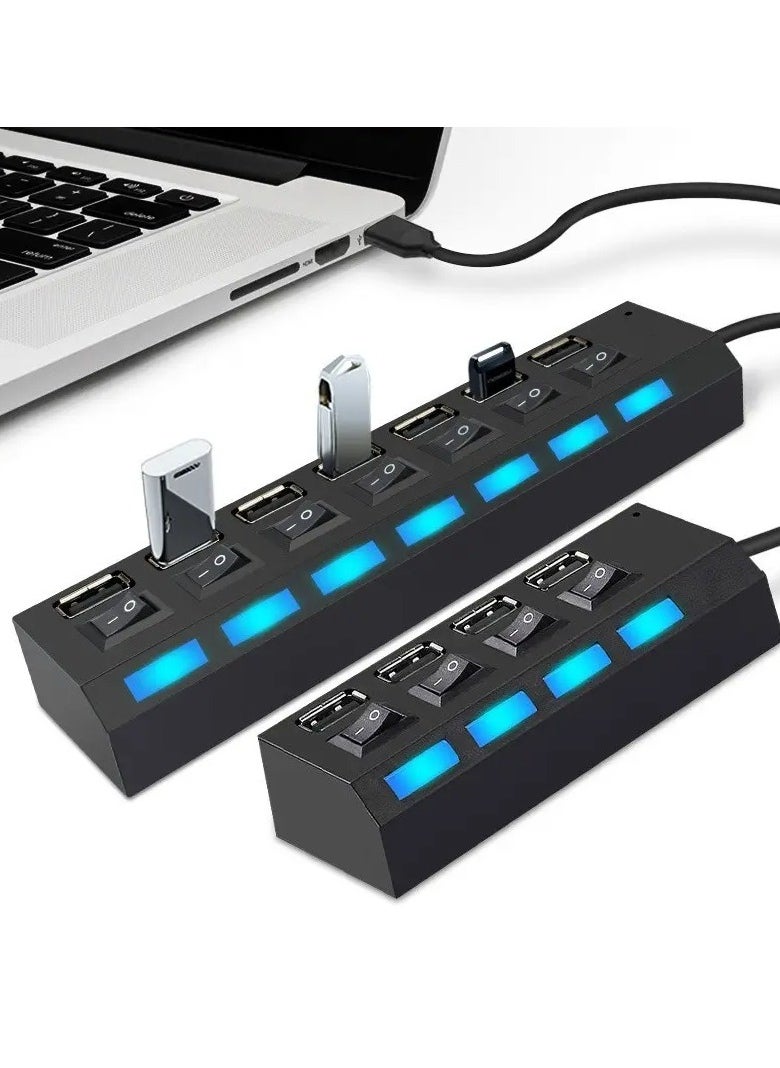 Generic 4-Port USB 2.0 Hub - High-Speed 5Gbps Transfer | Independent Switches | Plug and Play | Compatible with Multiple Devices  - Image 2