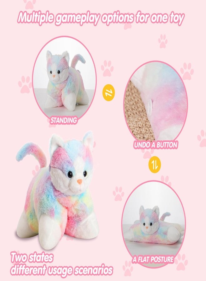 Glow Guards 16" Rainbow Cat Plush Pillow,Cute Kitty Stuffed Animal Soft Lovely Colorful Toy,Bedtime Sofa Decors,Christmas Birthday Children's Day Hoilday Gift for Toddler Kids - Image 3