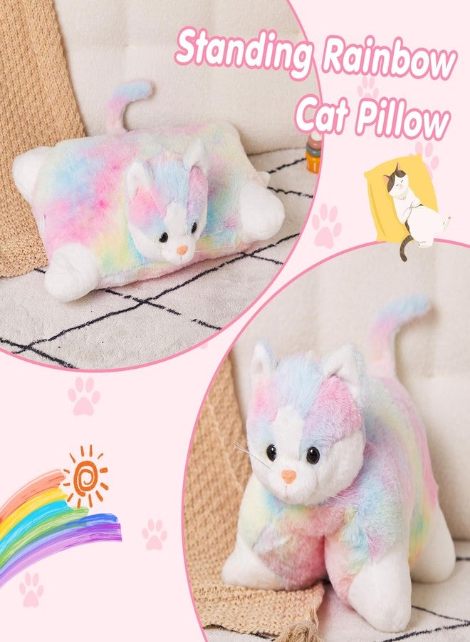 Glow Guards 16" Rainbow Cat Plush Pillow,Cute Kitty Stuffed Animal Soft Lovely Colorful Toy,Bedtime Sofa Decors,Christmas Birthday Children's Day Hoilday Gift for Toddler Kids - Image 2