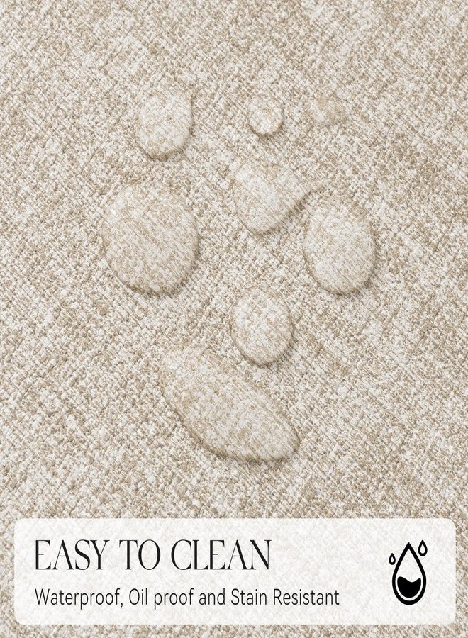 MOSAYT Faux Leather Placemats Set of 6, Heat Resistant Wipeable Washable Vinyl Place Mats with Coasters, Waterproof Oil Proof Table Mats for Kitchen Dining Party Indoor Outdoor, 12" x 17", Beige - Image 4