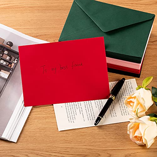 Toperd 100 Pieces A6 Envelopes Colorful 4x6 Envelopes for Greeting Cards, Birthday, Weddings, Baby Shower Invitation Cards (Red, 6 1/2 x 4 3/4 Inches) - Image 5