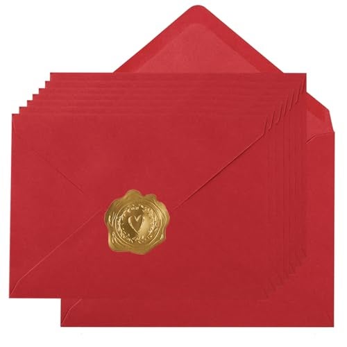 Toperd 100 Pieces A6 Envelopes Colorful 4x6 Envelopes for Greeting Cards, Birthday, Weddings, Baby Shower Invitation Cards (Red, 6 1/2 x 4 3/4 Inches) - Image 1