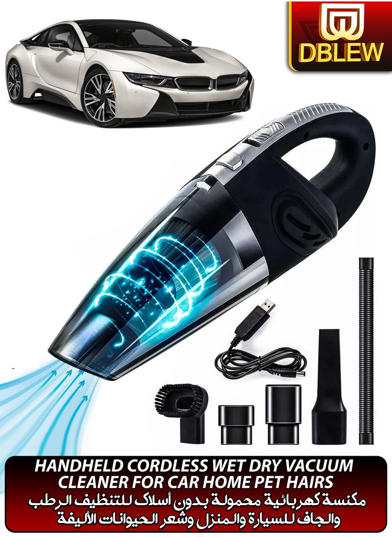 DBLEW - Rechargeable Handheld Car Vacuum Cleaner Wet Dry Cordless Mite Remover Portable Strong powerful Suction For Home Automotives Dust Pet Hair Sofa Carpet Cleaning Computer Keyboard - Image 1
