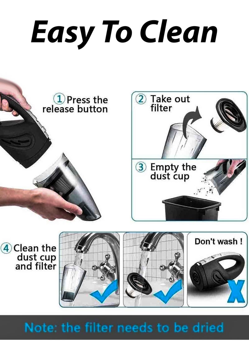 DBLEW - Rechargeable Handheld Car Vacuum Cleaner Wet Dry Cordless Mite Remover Portable Strong powerful Suction For Home Automotives Dust Pet Hair Sofa Carpet Cleaning Computer Keyboard - Image 1