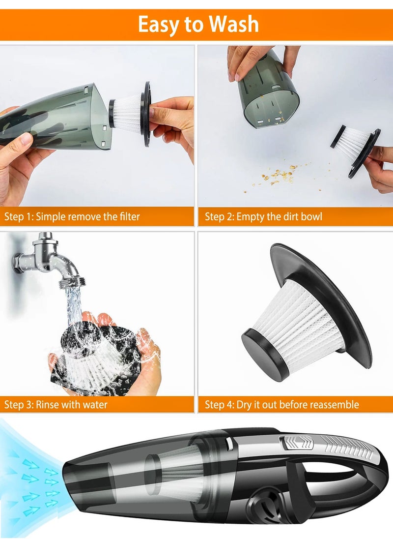 DBLEW - Rechargeable Handheld Car Vacuum Cleaner Wet Dry Cordless Mite Remover Portable Strong powerful Suction For Home Automotives Dust Pet Hair Sofa Carpet Cleaning Computer Keyboard - Image 1