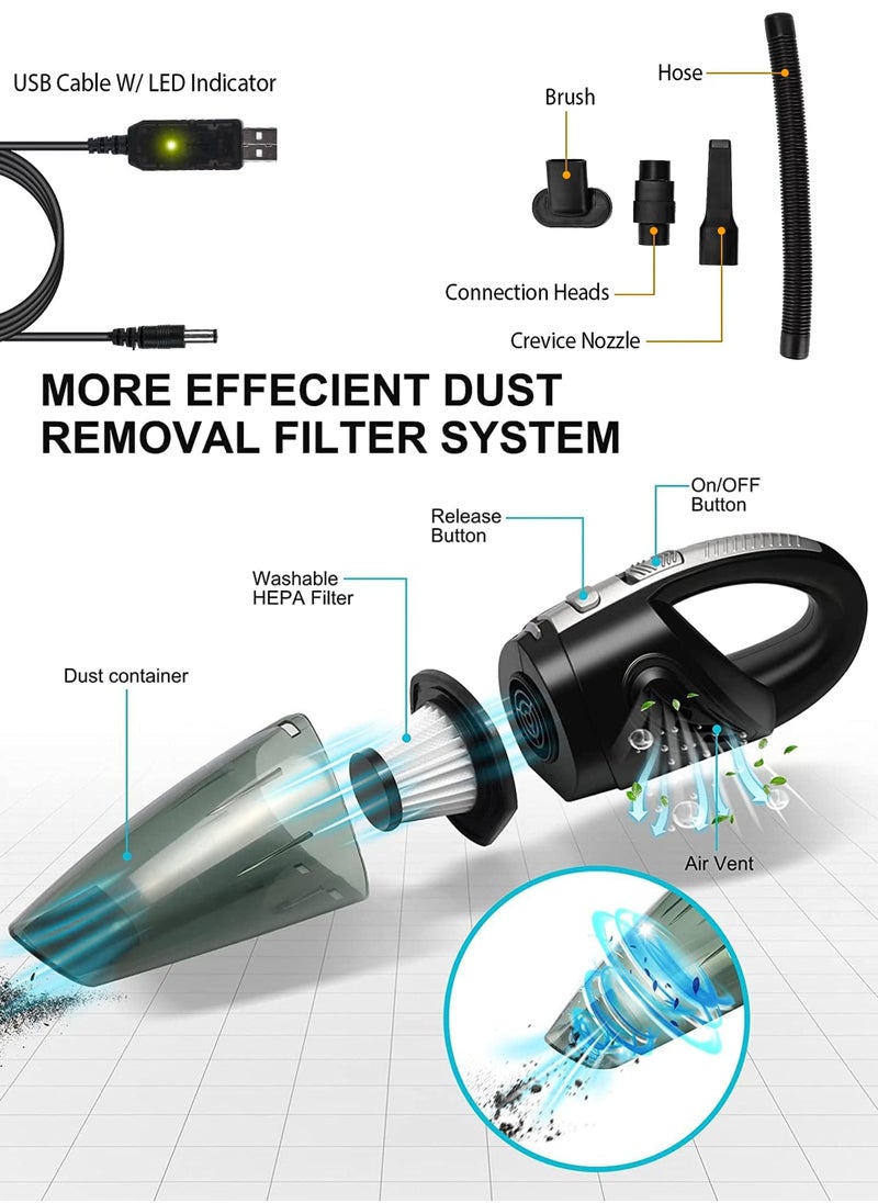 DBLEW - Rechargeable Handheld Car Vacuum Cleaner Wet Dry Cordless Mite Remover Portable Strong powerful Suction For Home Automotives Dust Pet Hair Sofa Carpet Cleaning Computer Keyboard - Image 1