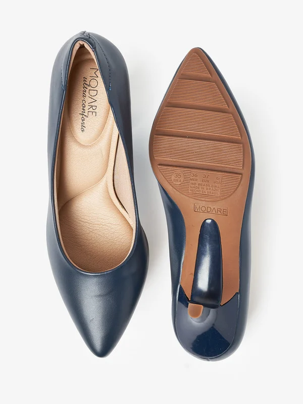 مودار Modare Ladies Mid Heel Shoes Navy Blue | Made In Brazil