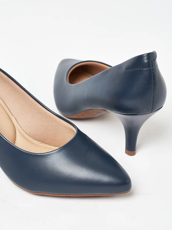 مودار Modare Ladies Mid Heel Shoes Navy Blue | Made In Brazil