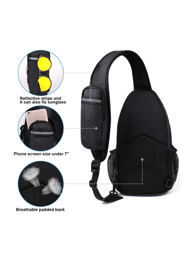 SYOSI Sling Backpack Cross-Body Sling Bags Multipurpose Crossbody Shoulder Bag Travel Hiking Daypack Chest Bag Casual Satchel for Men WomenTravel Gym Sport Hiking with USB Charger Port - Image 5