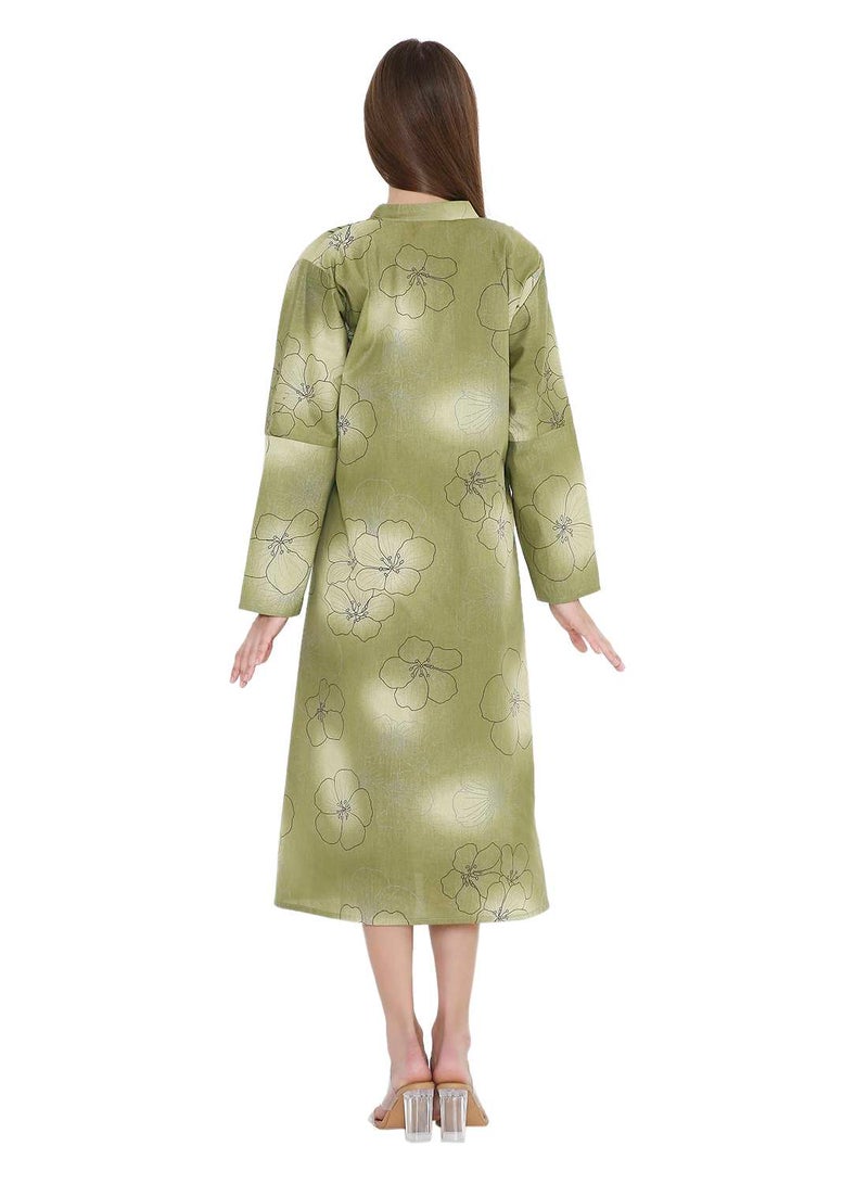HANA & SARA UNIQUE PRINTED SHORT FARASHA MODEST WEAR ARABIC KAFTAN JALABIYA DRESS  - Image 2