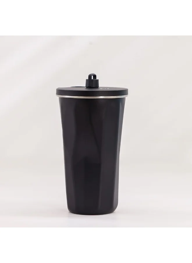 DANUBE HOME Alpine Aqua Travel Tumbler Stainless Steel Vacuum Insulated with Lid and Straw Black 600ml