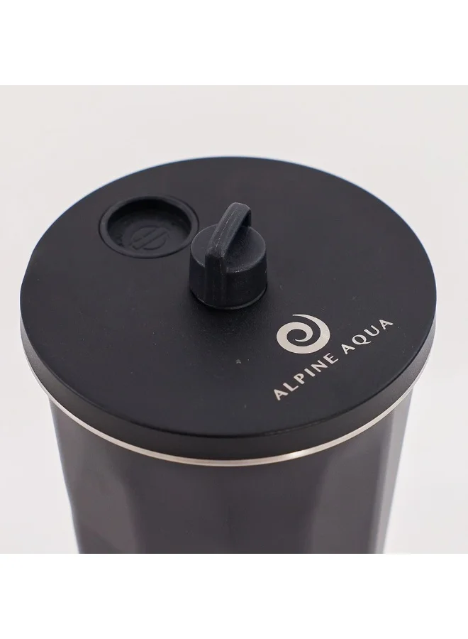 DANUBE HOME Alpine Aqua Travel Tumbler Stainless Steel Vacuum Insulated with Lid and Straw Black 600ml