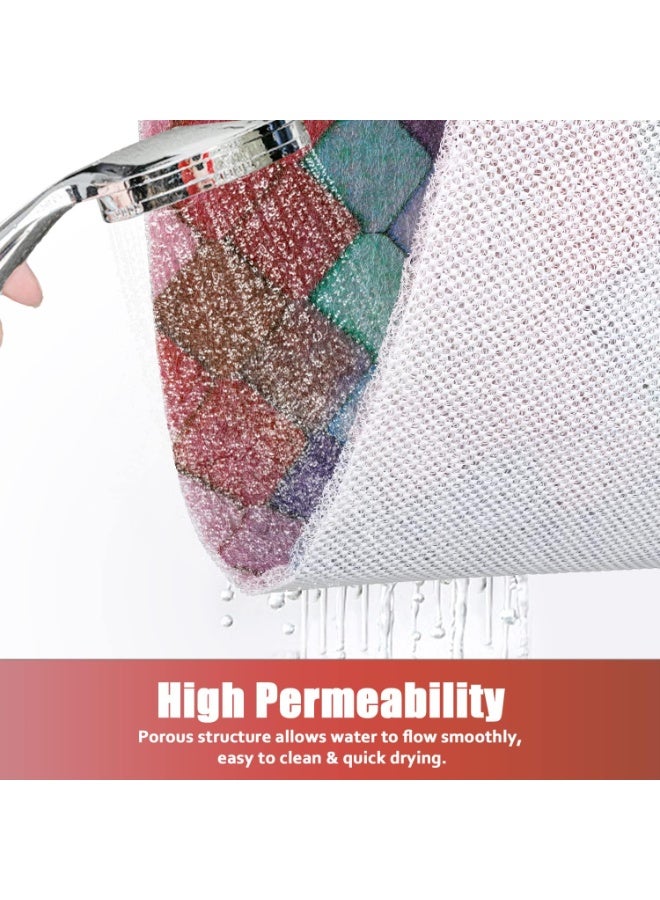 دش حصيرة غير انزلاق, 24x 24 بوصة مربع, ناعمة راحة حمام حصيرة مع ثقوب الصرف الصحي, PVC Loofah تدليك دش أرضية حصيرة للدش, حمام, المناطق الرطبة, التجفيف السريع - Image 4
