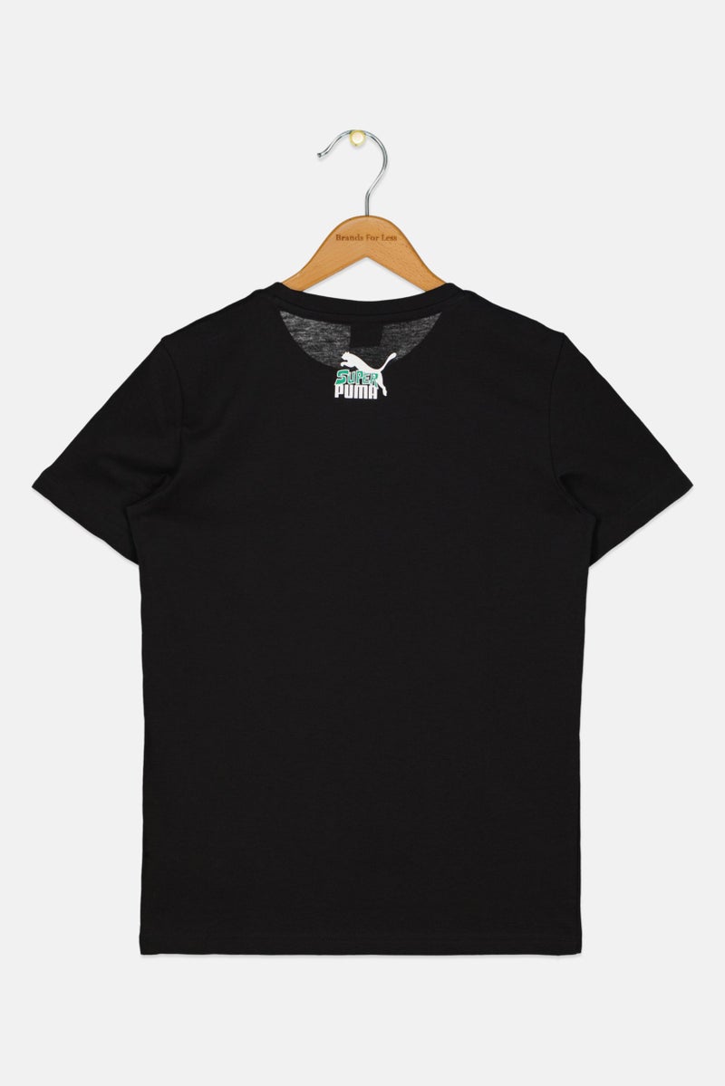 PUMA تي شيرت أولاد قصير الأكمام خارجي، أسود - Image 2