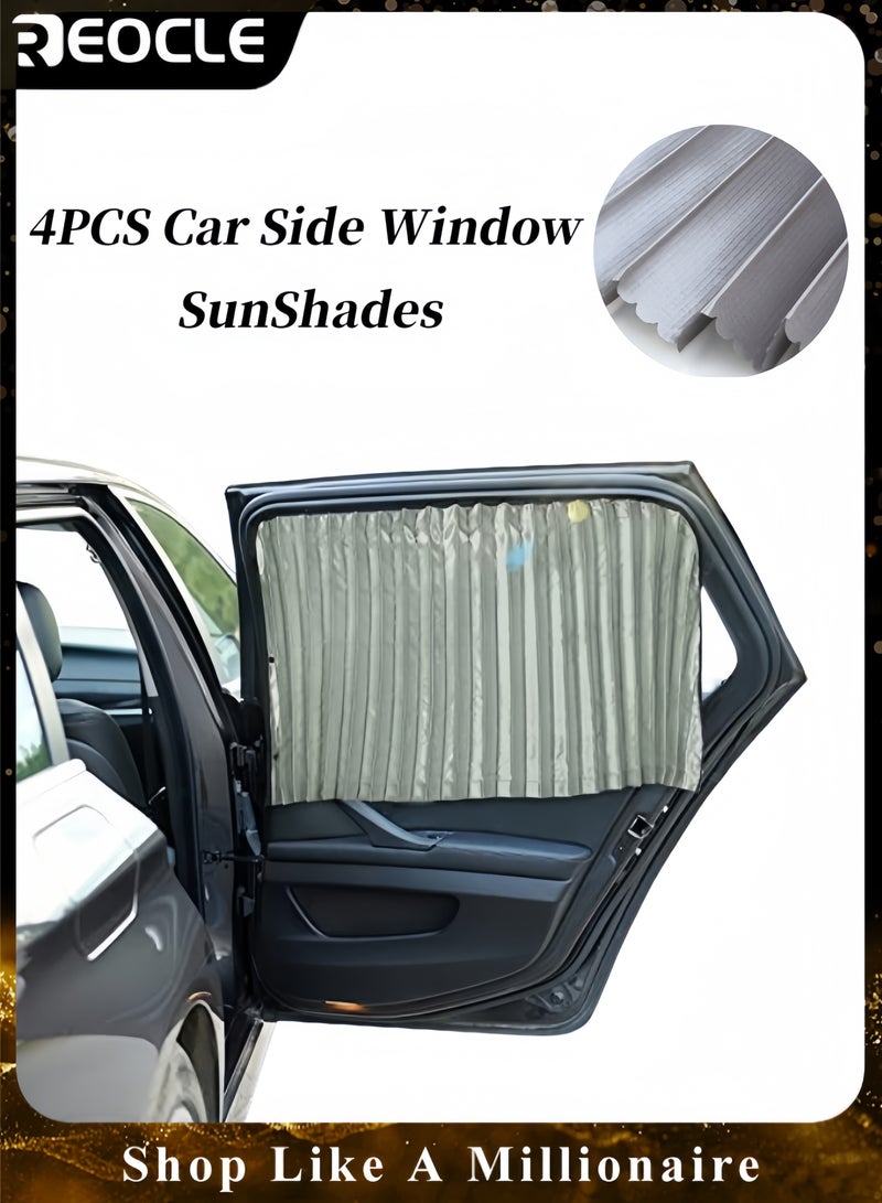 REOCLE 4PCS Car Side Window Sun Shade Magnetic Privacy Sunshades for Front & Rear Windows Curtain Keeps Cooler Screen & Blocks UV Rays for Baby Sleeping & Camping & Travel - Image 1
