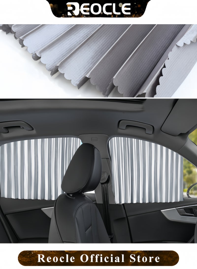 REOCLE 4PCS Car Side Window Sun Shade Magnetic Privacy Sunshades for Front & Rear Windows Curtain Keeps Cooler Screen & Blocks UV Rays for Baby Sleeping & Camping & Travel - Image 2