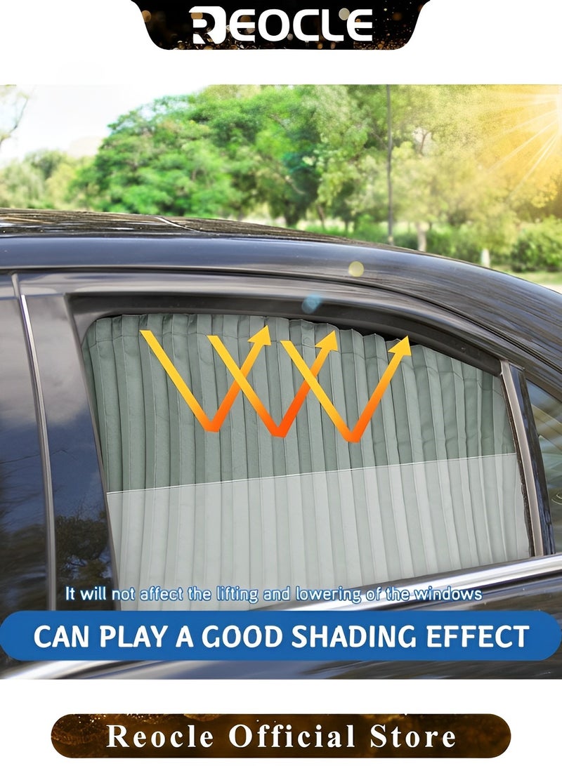 REOCLE 4PCS Car Side Window Sun Shade Magnetic Privacy Sunshades for Front & Rear Windows Curtain Keeps Cooler Screen & Blocks UV Rays for Baby Sleeping & Camping & Travel - Image 3