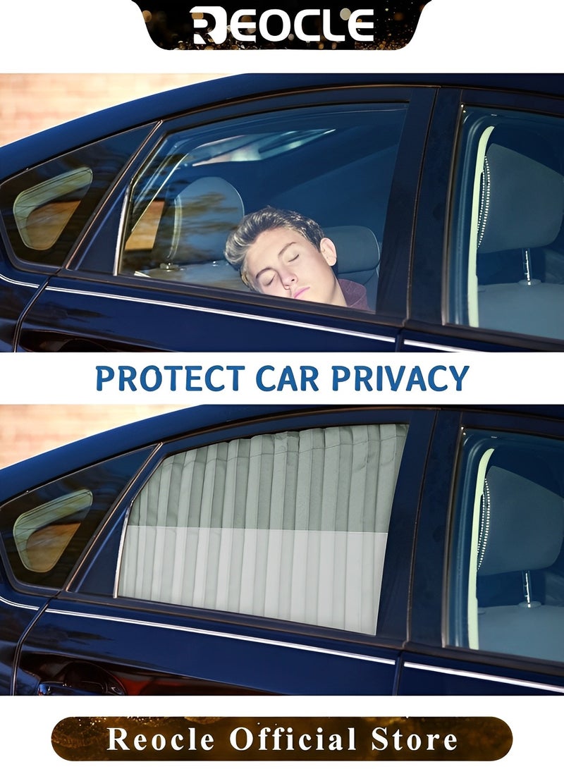 REOCLE 4PCS Car Side Window Sun Shade Magnetic Privacy Sunshades for Front & Rear Windows Curtain Keeps Cooler Screen & Blocks UV Rays for Baby Sleeping & Camping & Travel - Image 4