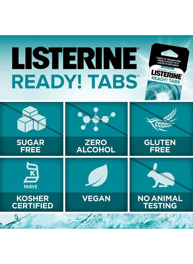 Listerine Ready! Tabs Chewable Mint Tablets with Clean Mint Flavor, Revolutionary 4-Hour Fresh Breath Tablets to Help Fight Bad Breath On-the-Go, Sugar-Free, Alcohol-Free & Kosher, 8 ct - Image 2