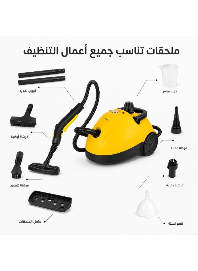Denx Multi-Purpose Steam Cleaner, 1500W, 3.5 Bar Steam Pressure, 1.2L Water Tank, Up to 25 Minutes Continuous Steam, 3m Power Cord, Chemical-Free Cleaning & Sanitizing for Floors, Kitchens, Bathrooms & Glass - Image 4