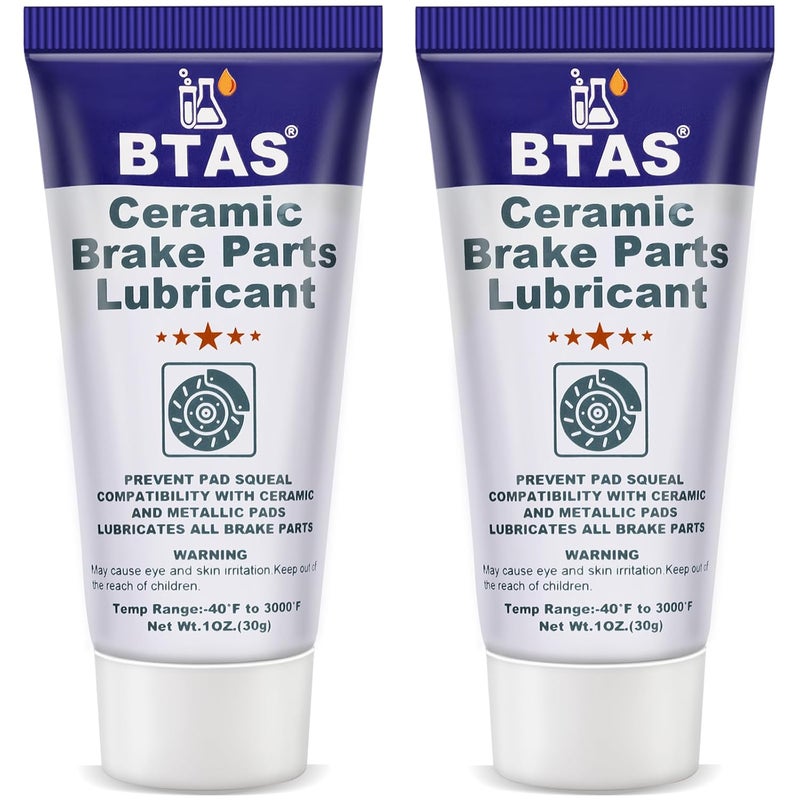 BTAS Brake Anti Seize&Squeal Synthetic Ceramic Grease 1 oz 2 Pcs,Caliper Pad Pin Parts Assembly Lubricant,High Temp Anti Seize Moisture Rust and Corrosion Resistant for Automotive General standard crafted - Image 1
