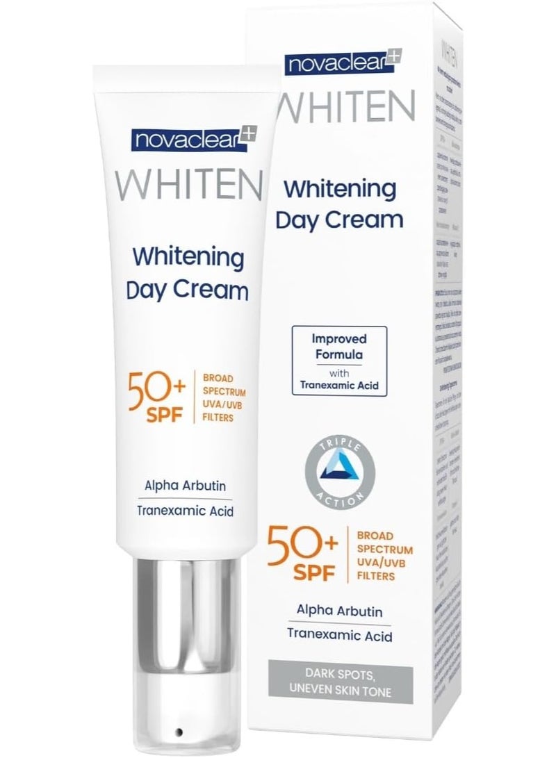 Novaclear Whitening Day Cream – Skin Lightening Moisturizer with Alpha Arbutin, Tranexamic Acid & SPF 50 - Image 1