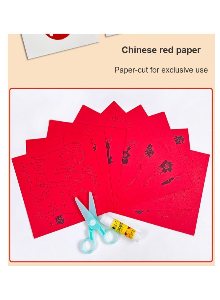 general Two Chinese-style children's paper-cutting sets, each containing 80 patterns, and a free pair of scissors and glue stick. - Image 5